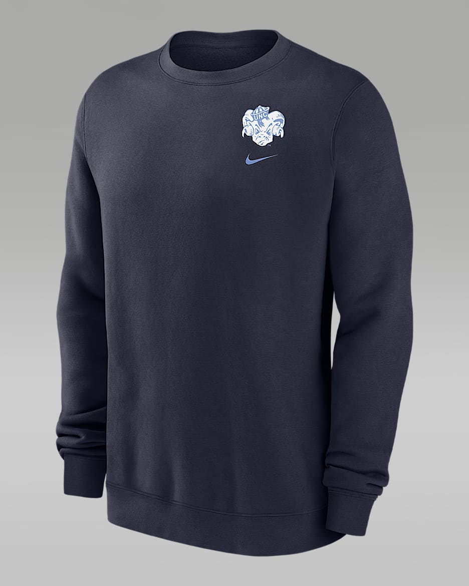 Sudadera universitaria Nike para hombre UNC Club Fleece - Azul marino
