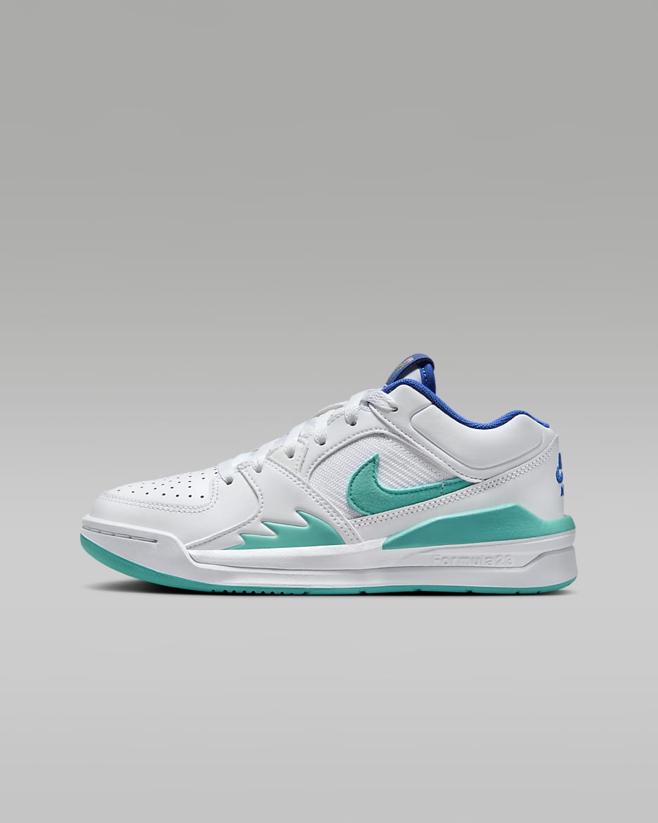 Jordan Stadium 90 SE Older Kids' Shoes - White/Hyper Jade/Tangerine Tint/Hyper Royal