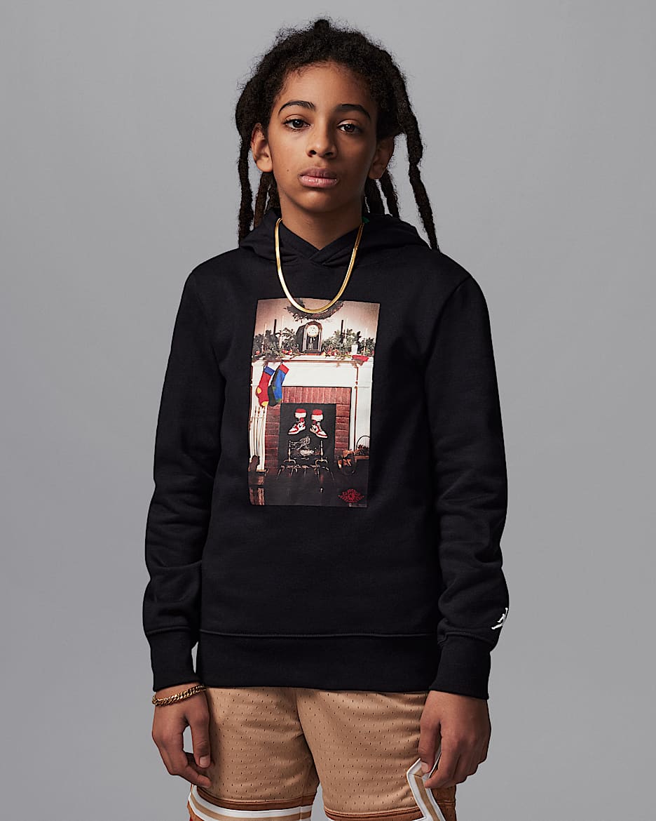 Felpa pullover con cappuccio Jordan – Ragazzi - Nero