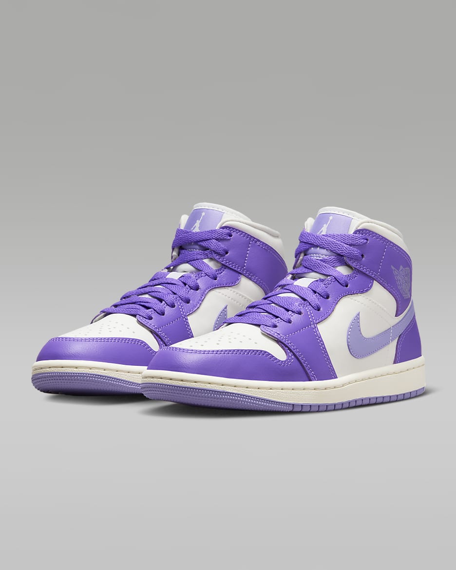 Air Jordan 1 Mid Women's Shoes - Action Grape/Sail/Sky J Light Purple