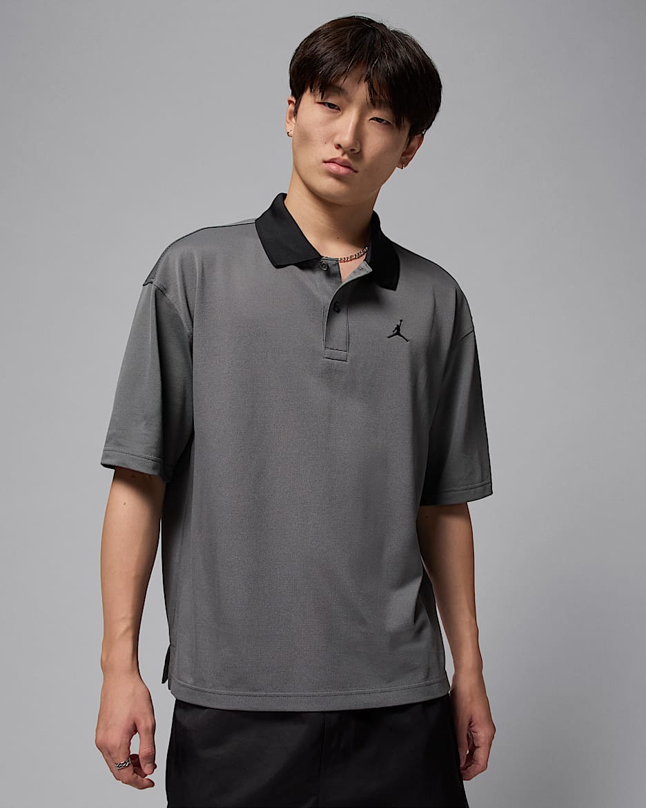 Jordan Brooklyn Men's Polo - Iron Grey/Black