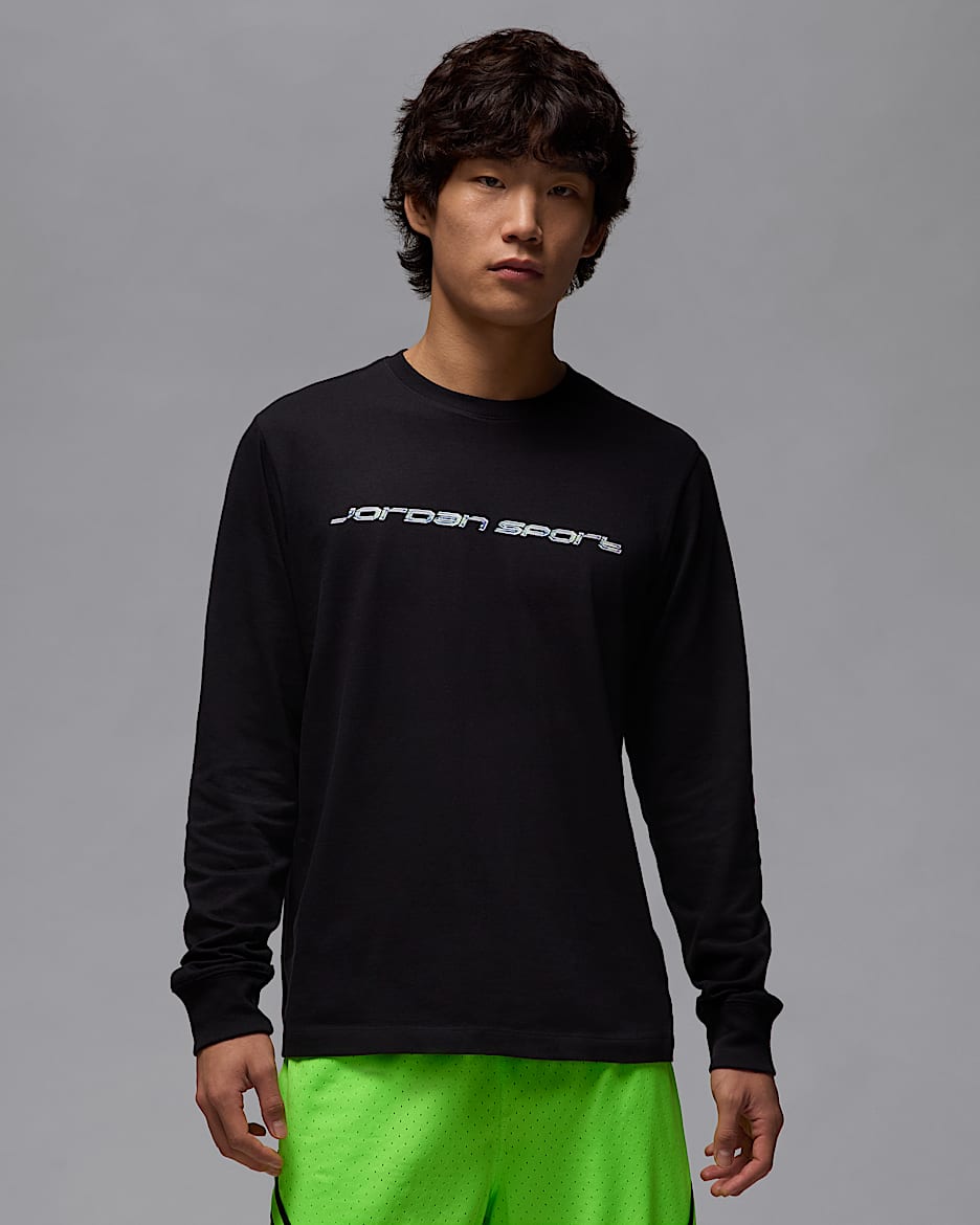 Jordan Sport Men's Dri-FIT Long-Sleeve T-Shirt - Black/White