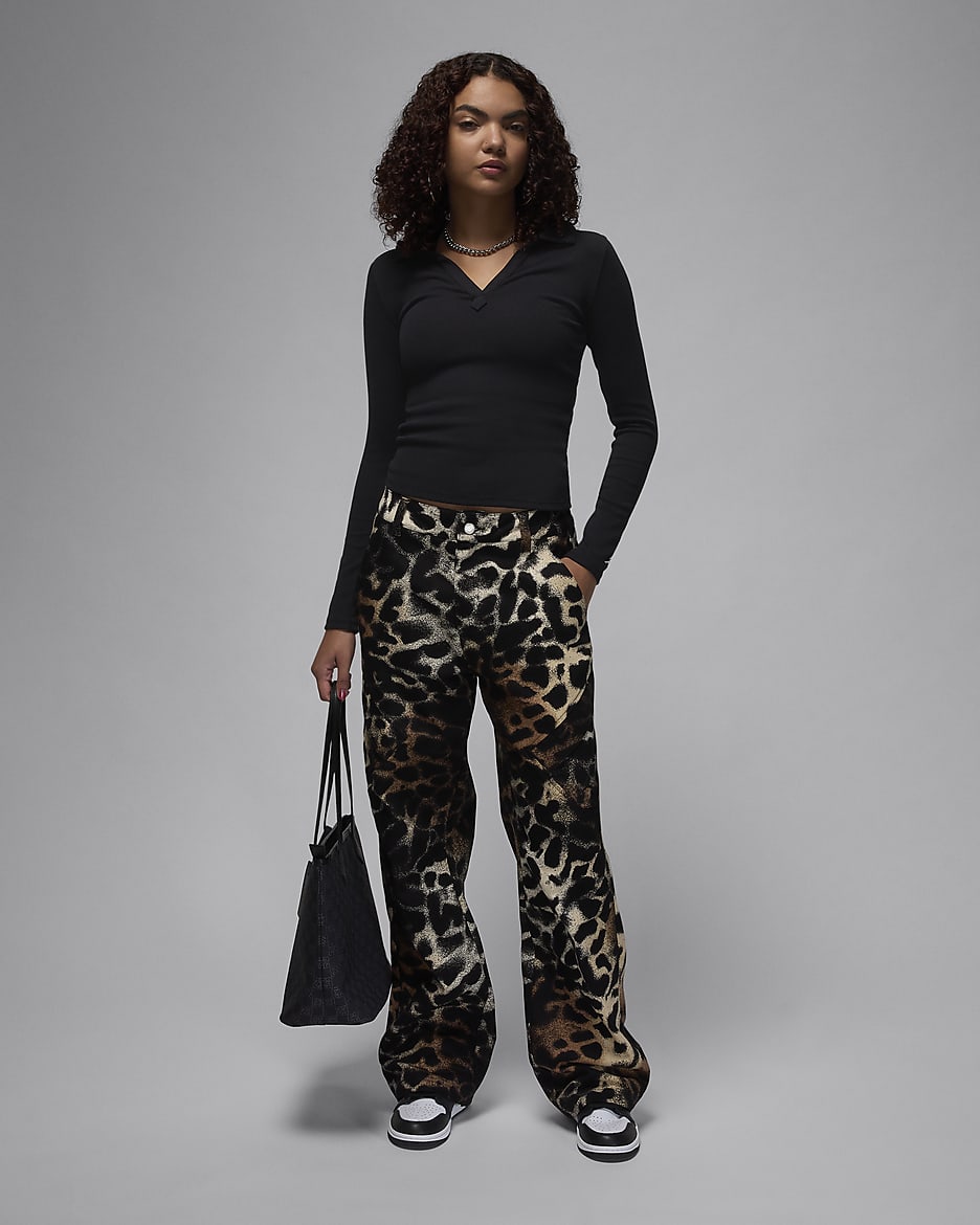 Jordan Women's Long-Sleeve Knit Top - Black/White