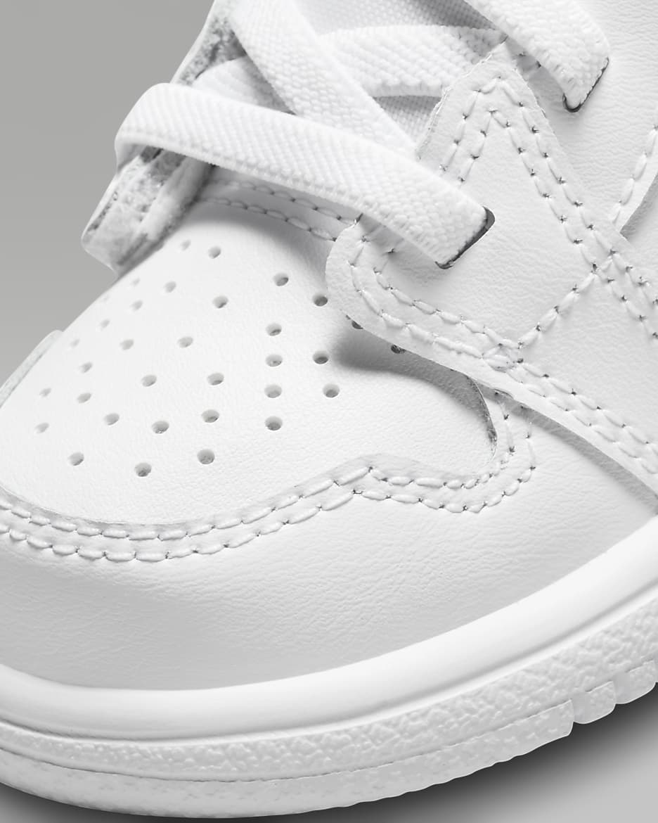 Chaussure Jordan 1 Mid Alt pour bébé et tout-petit - Blanc/Blanc/Blanc