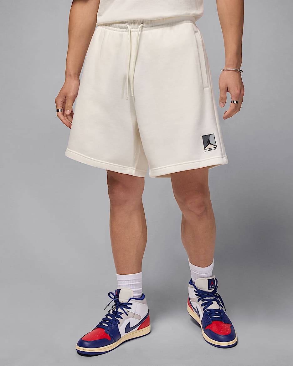 Short à motif Jordan Brooklyn Fleece pour homme - Sail/Noir