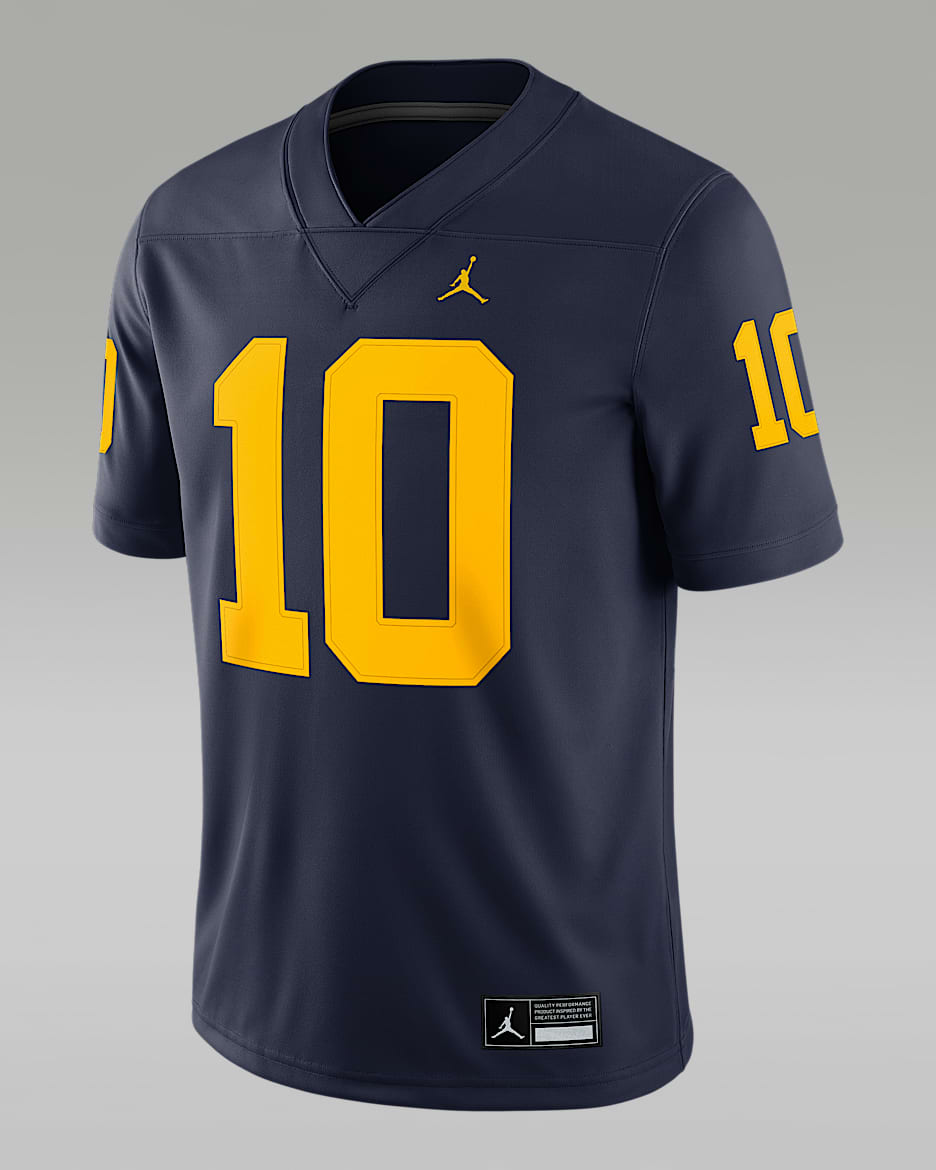 Jersey universitario marca Jordan Dri-FIT Game para hombre Michigan - Azul marino
