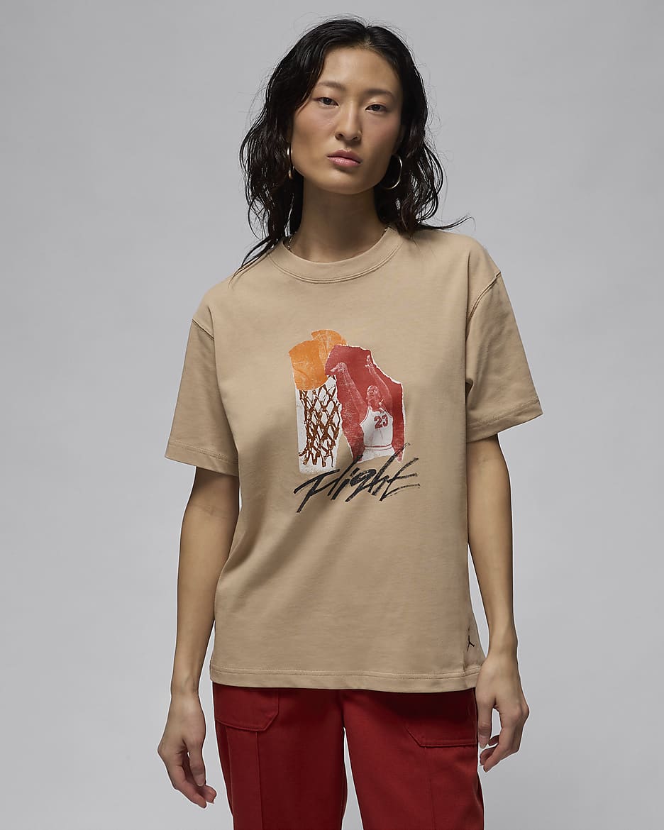 Jordan Women's Collage T-Shirt - Legend Medium Brown/Off Noir
