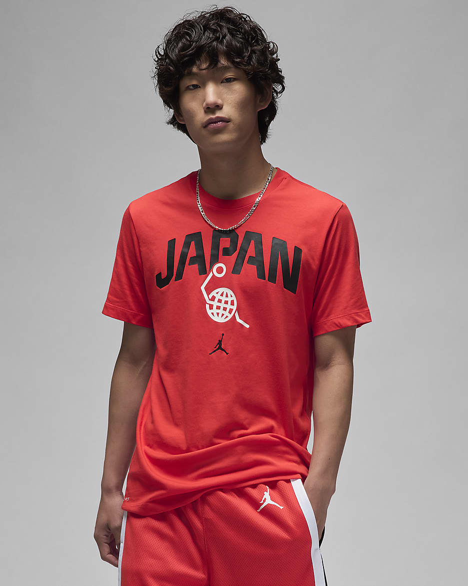 Japan Men's Jordan Basketball T-Shirt - Chile Red/Chile Red/White/Black