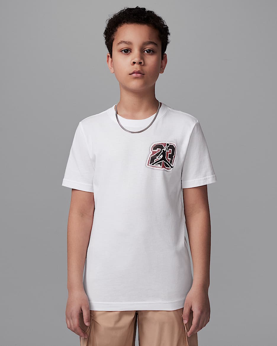 Jordan Big Kids' Jersey Collage T-Shirt - White
