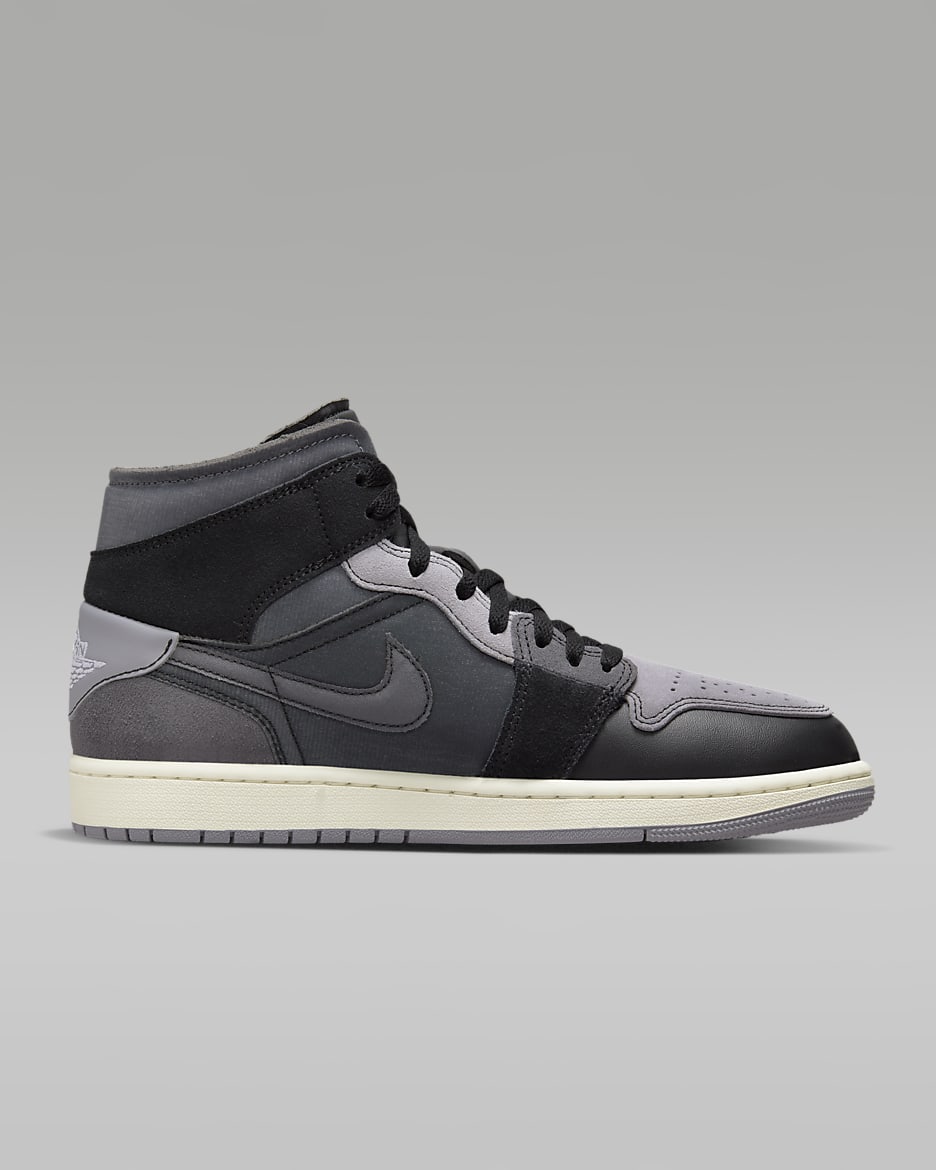 Nike Men's Retro 1 Mid Se Craft 'Tech Grey' Sneakers