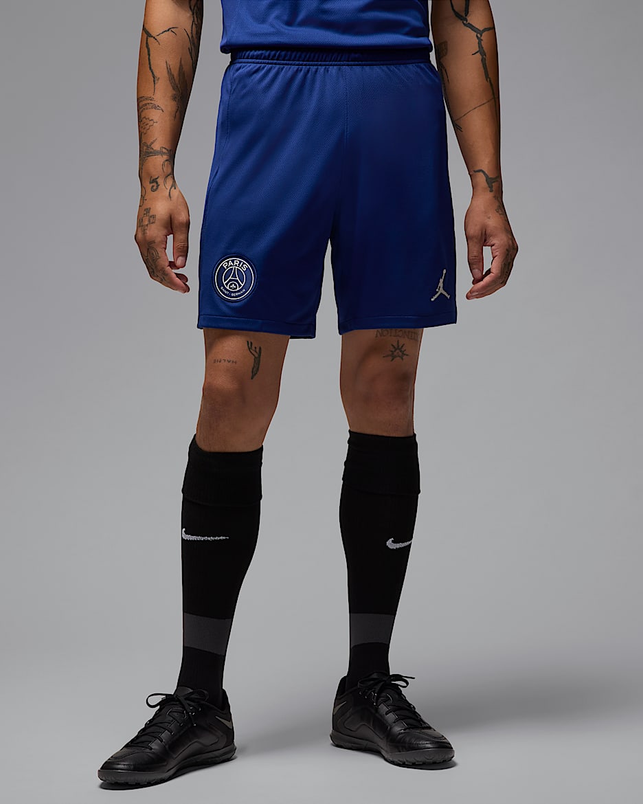 4e short de foot replica Jordan Dri-FIT Paris Saint-Germain 2025 Stadium pour homme - Blue Void/Phantom/Phantom