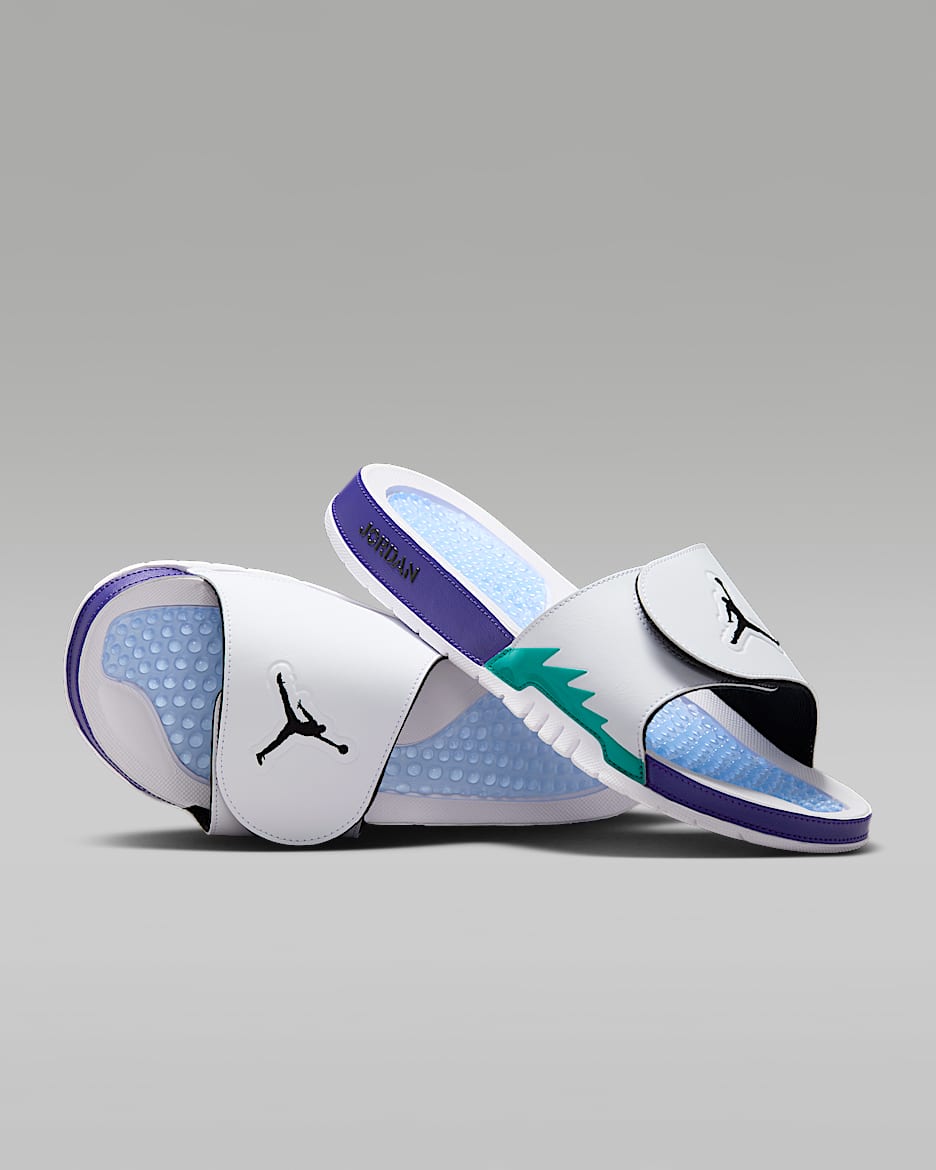 Jordan Hydro 5 Retro Men's Slides - White/New Emerald/Grape Ice/Black