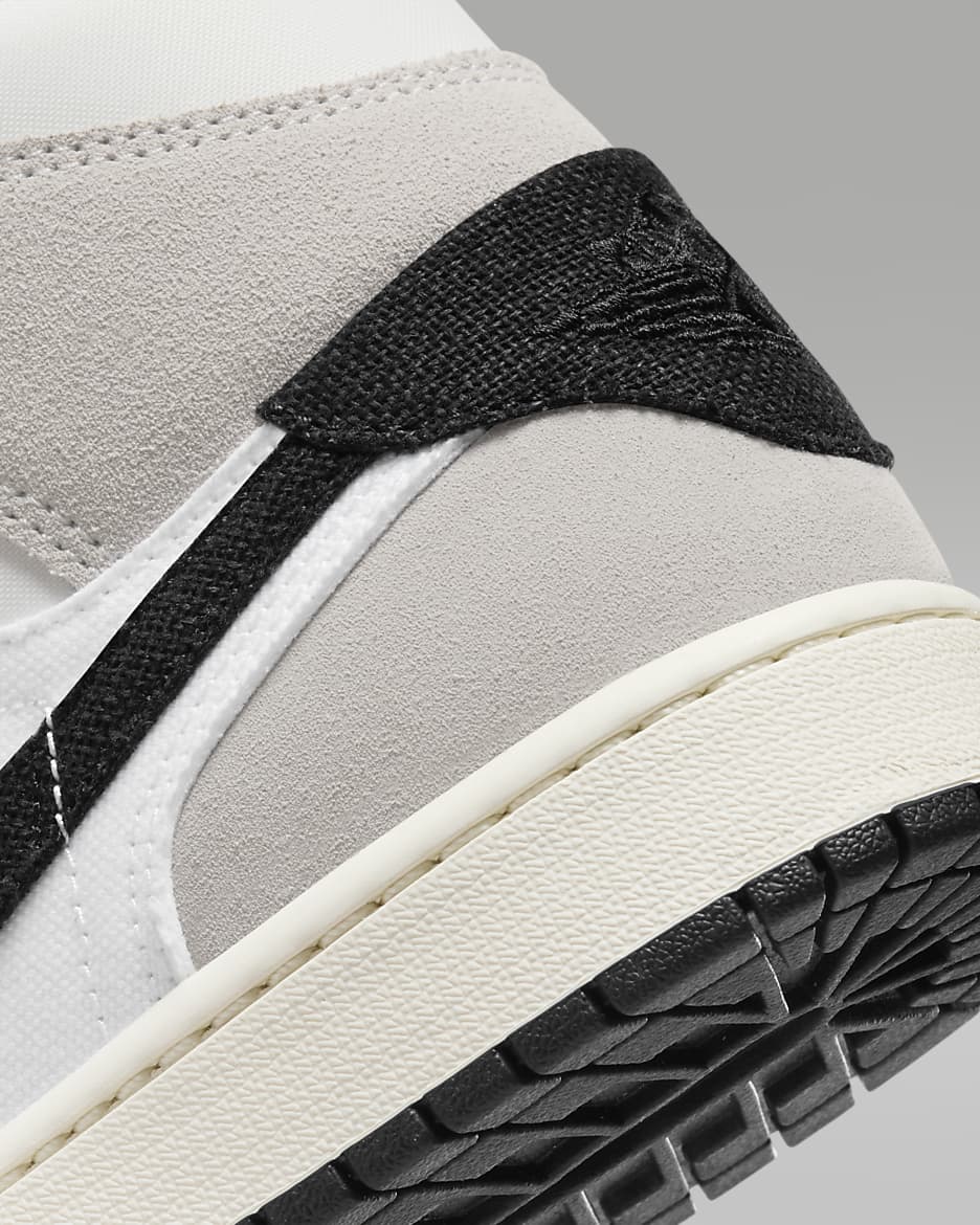 Air Jordan 1 Mid SE Craft Men's Shoes - Cement Grey/White/Tech Grey/Black