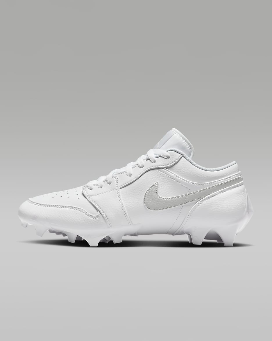 Jordan 1 Low TD Men's Football Cleat - White/White/Grey Fog