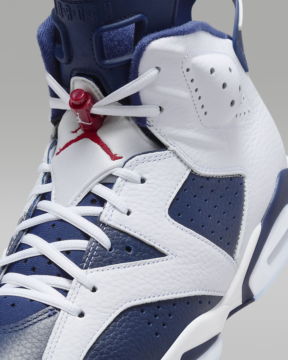 Air Jordan 6 Retro "White and Midnight Navy" Men's Shoes - White/Midnight Navy/Varsity Red