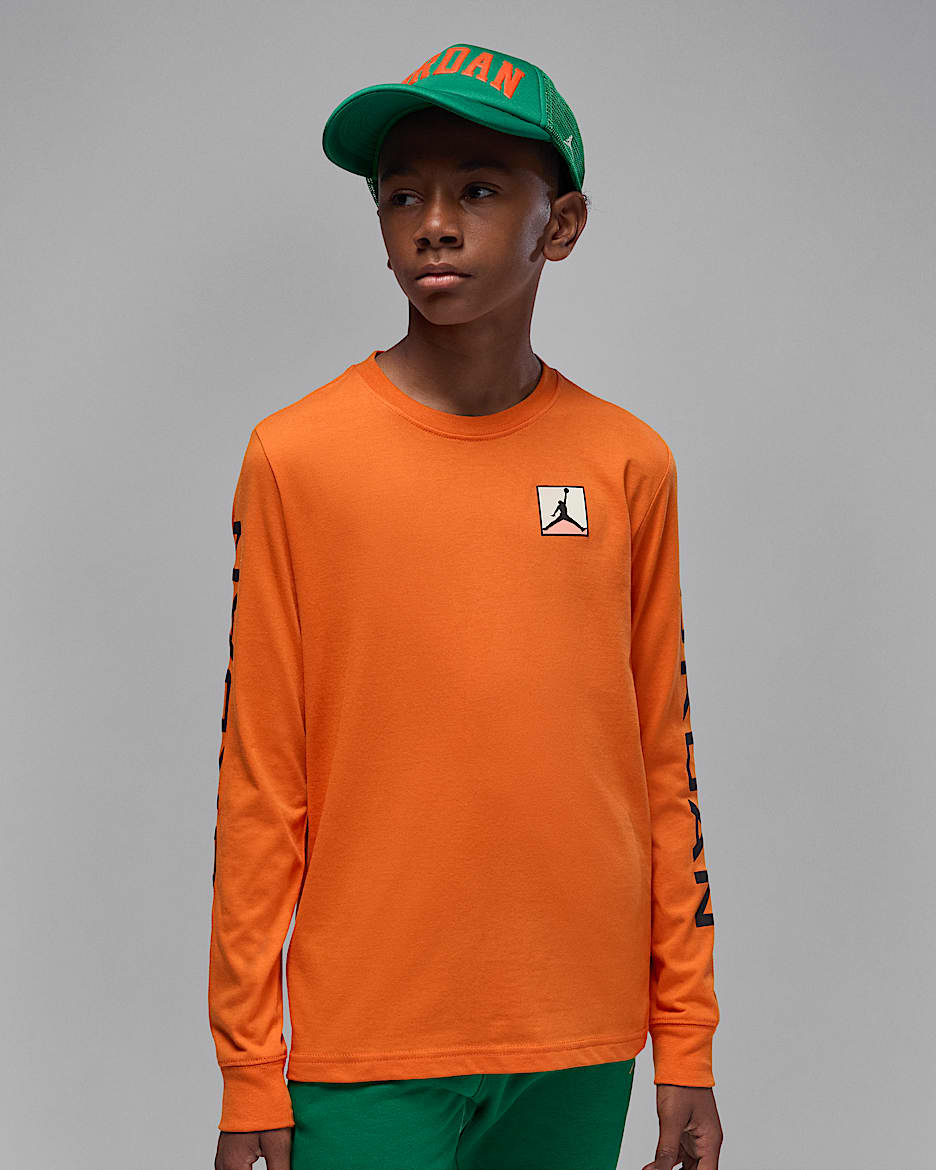 Jordan Essentials Big Kids' Baseline Long Sleeve T-Shirt - Starfish