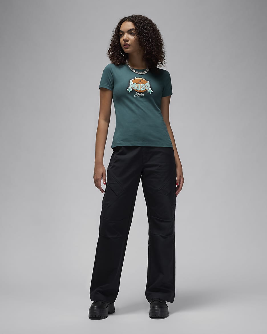 Playera de ajuste slim para mujer Jordan Essential - Verde oxidado