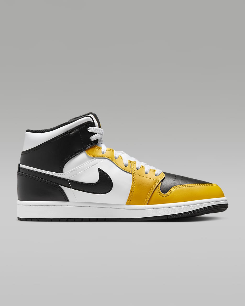 Air Jordan 1 Mid Men's Shoes - Yellow Ochre/White/Yellow Ochre/Black