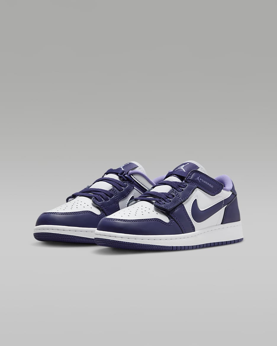 Air Jordan 1 Low FlyEase Older Kids' Shoes - Sky J Purple/White/Sky J Light Purple