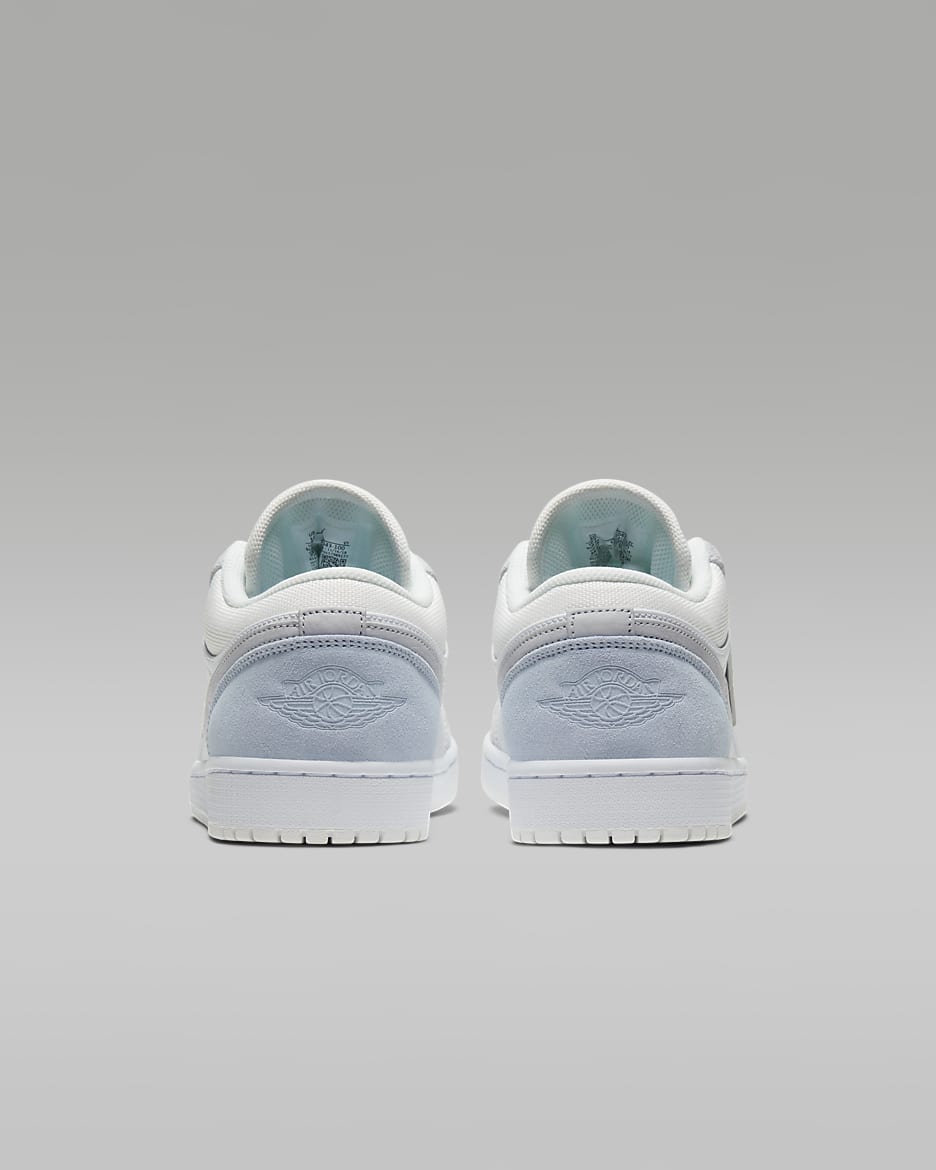 Sapatilhas Air Jordan 1 Low para homem - Branco/Cinzento Football/Branco Summit/Verde Sky