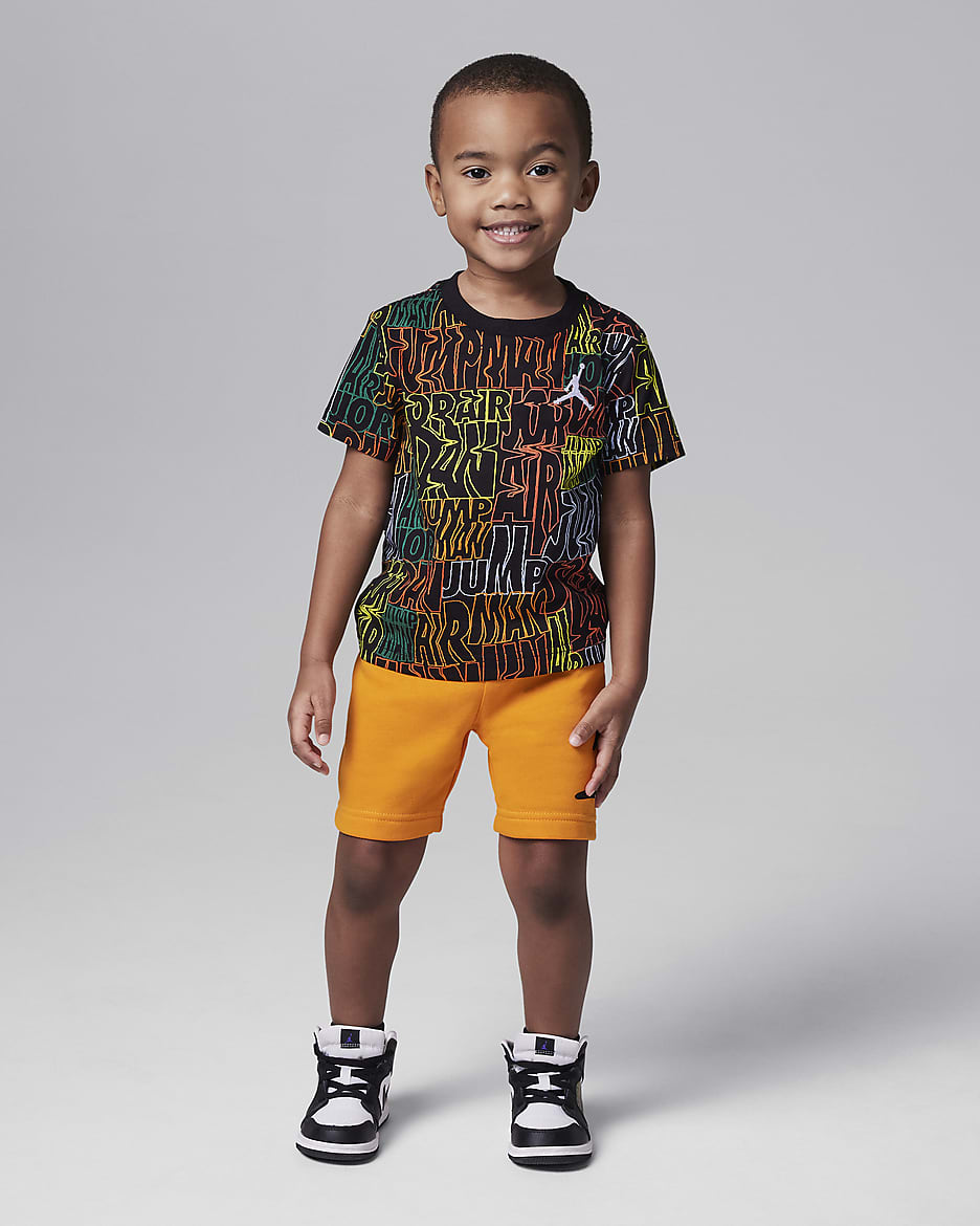 Conjunto de shorts infantil Jordan Fuel Up, Cool Down - Piel de naranja