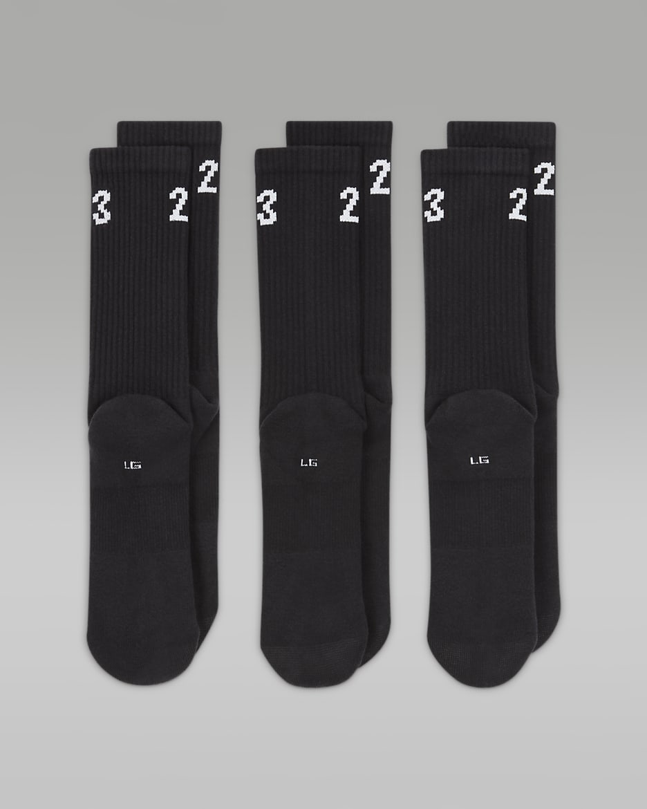 Meias Jordan Essentials (3 pares) - Preto/Branco