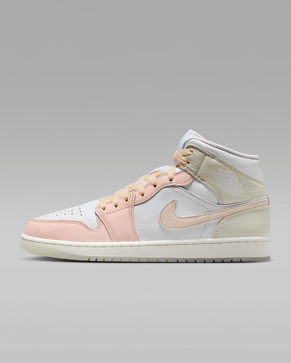 Tenis para hombre Air Jordan 1 Mid SE - Blanco/Mar de cristal/Azul glacial/Guayaba hielo