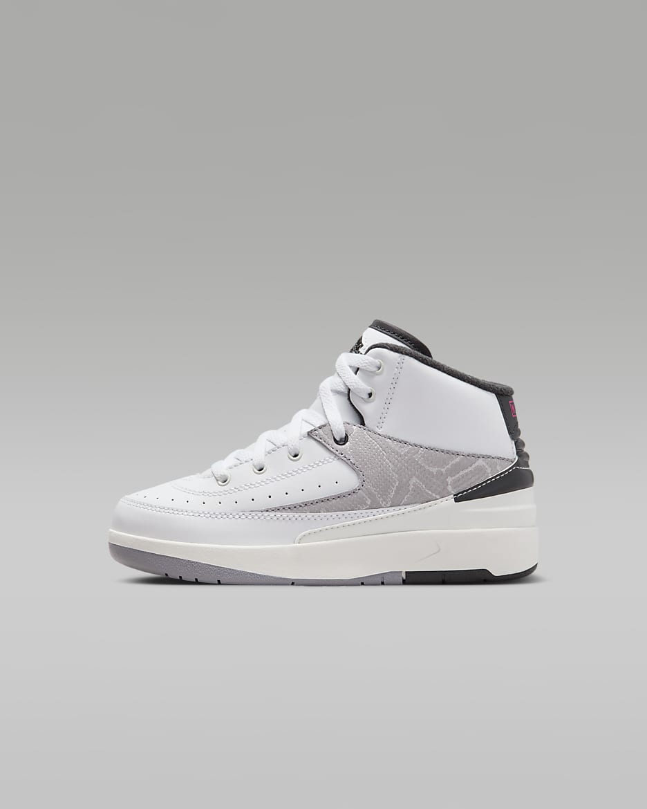 Jordan 2 Retro "Python" Little Kids' Shoes - White/Black/Sail/Fire Red