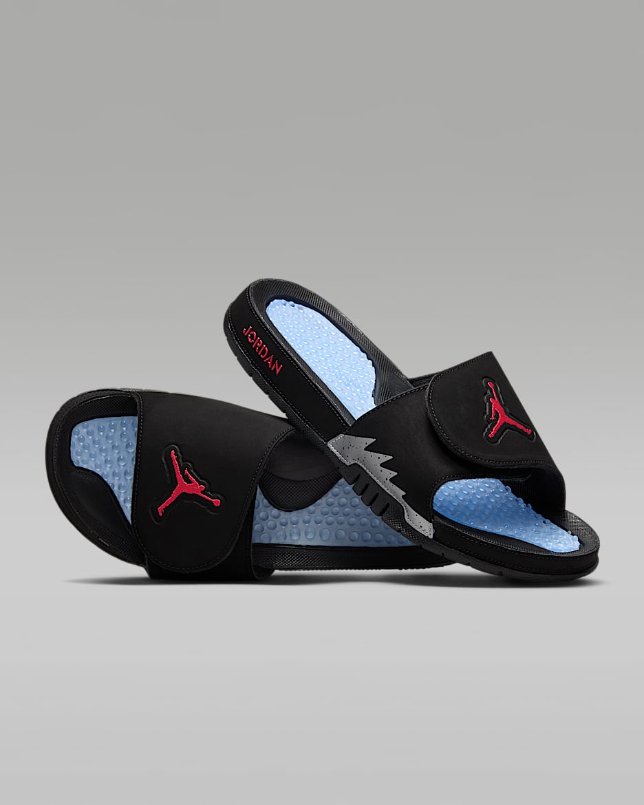 Pánské pantofle Jordan Hydro 5 Retro - Černá/Silver/Fire Red