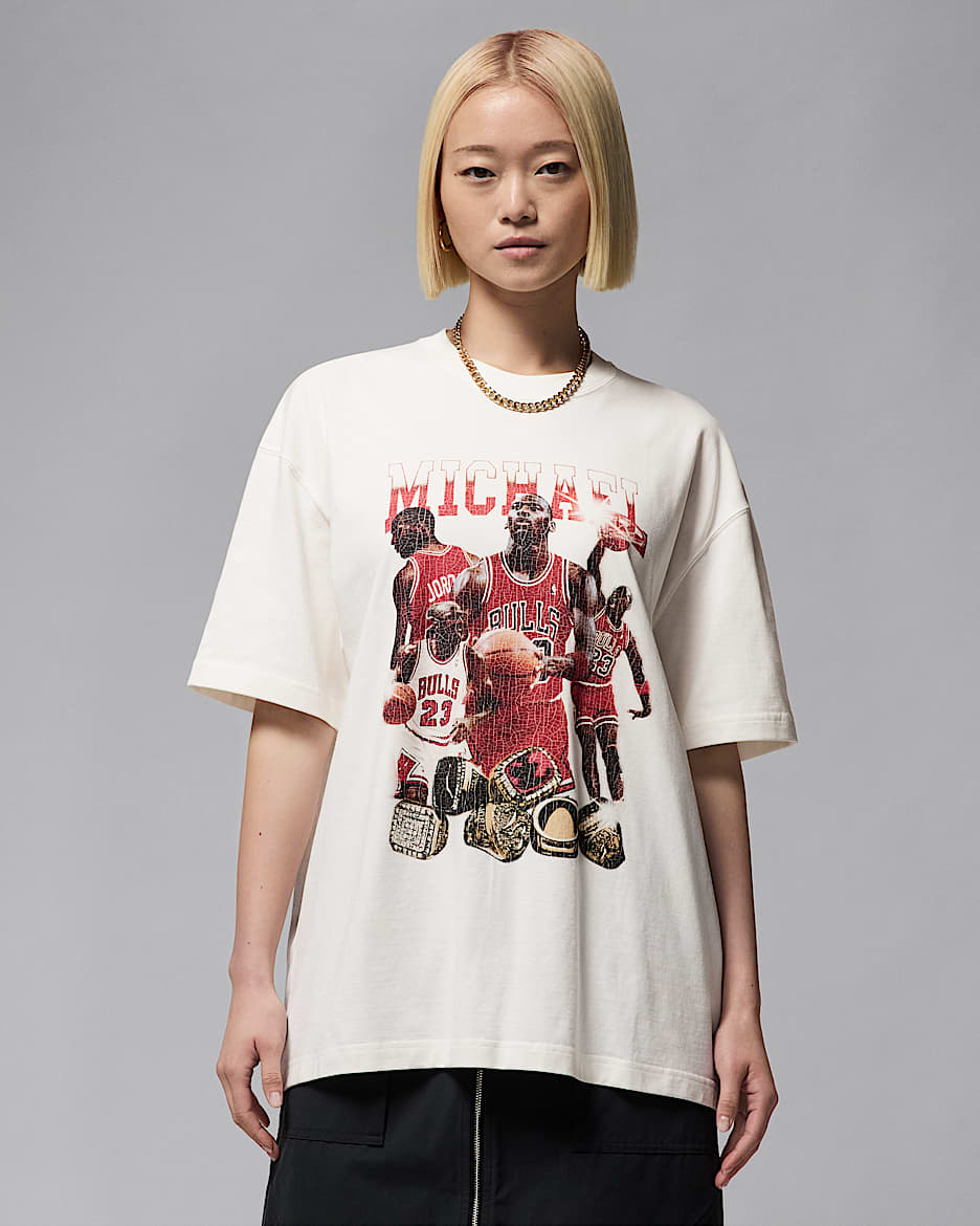 Jordan Women's Oversized Short-Sleeve Graphic T-Shirt - Sail