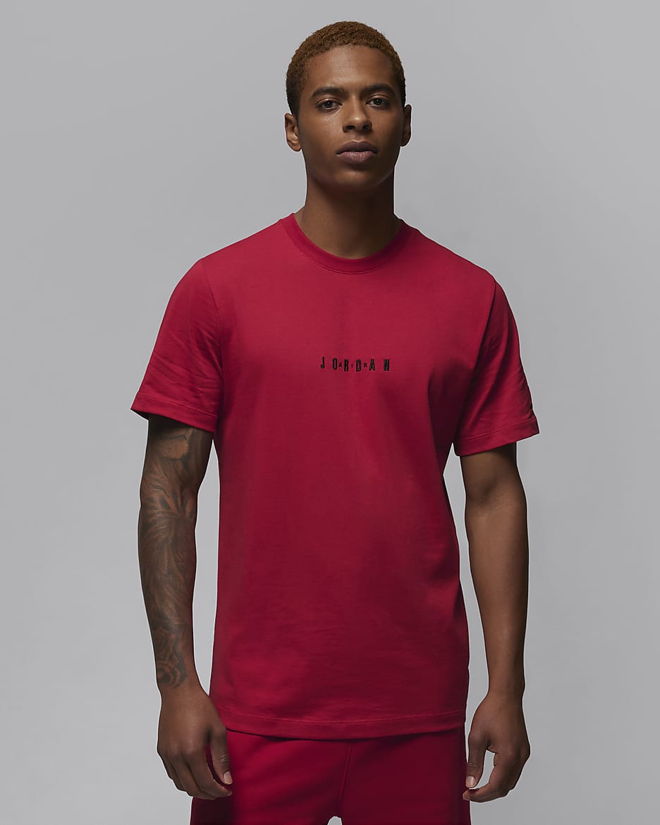 Jordan Air Men's T-Shirt - Gym Red/Black/Black
