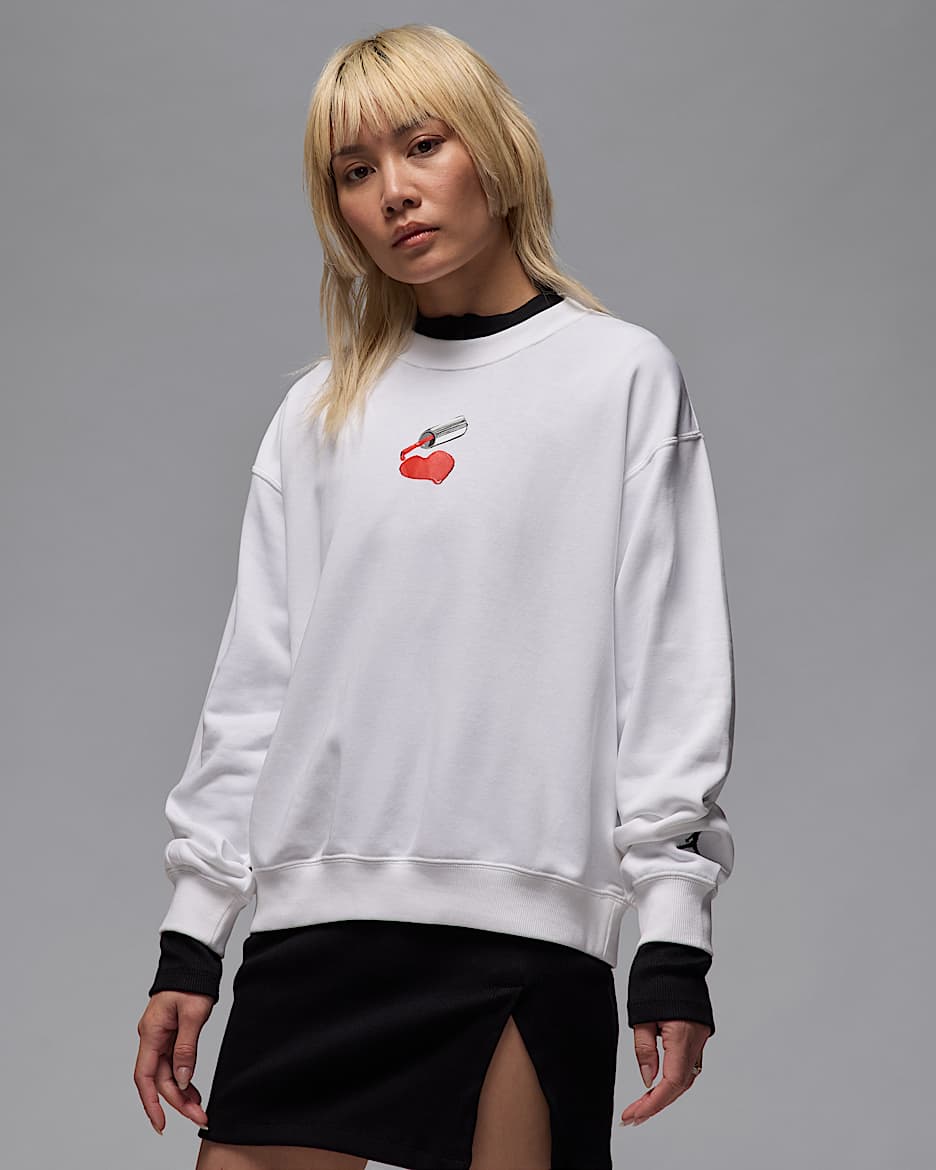 Sudadera sin cierre de cuello redondo para mujer Jordan Brooklyn Fleece - Blanco
