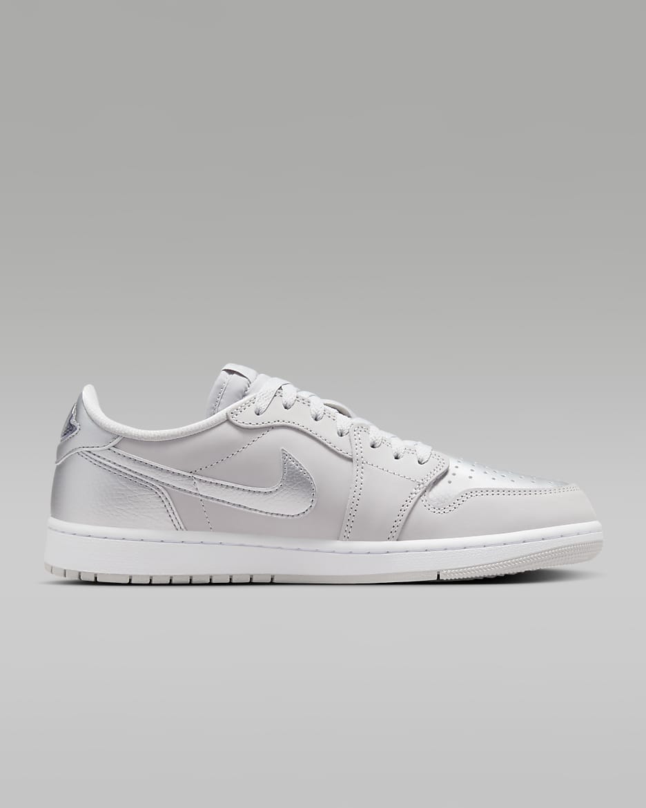 Air Jordan 1 Low OG 'Silver' Shoes - Neutral Grey/White/Metallic Silver