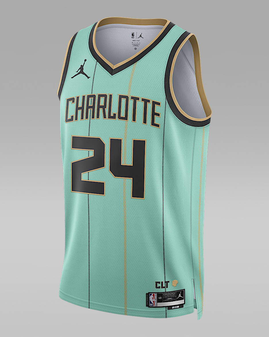 Jersey Jordan Dri-FIT de la NBA Swingman para hombre Brandon Miller Charlotte Hornets 2024/25 City Edition - Menta