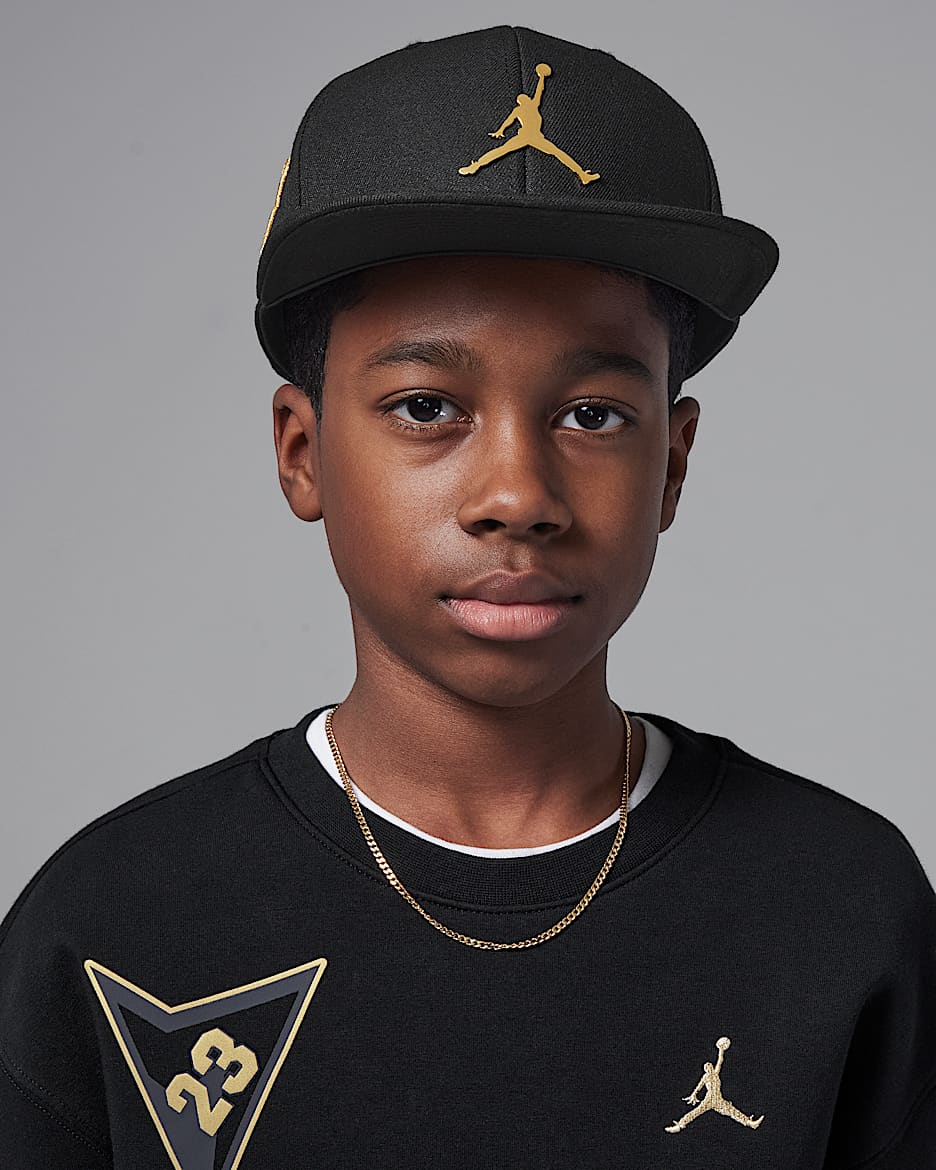 Gorra con visera plana para niños talla grande Jordan "See Me Shine" - Negro