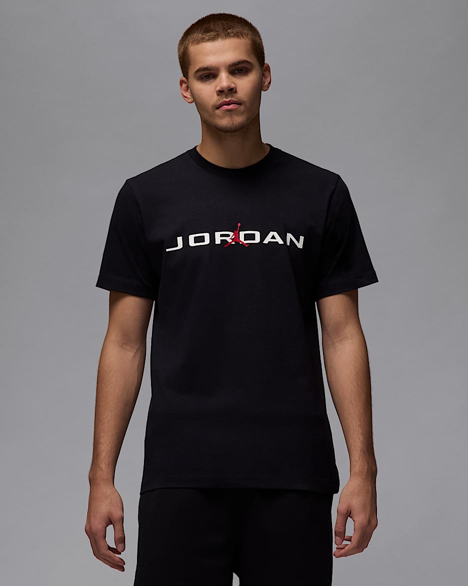 Jordan Air Men's T-Shirt - Black/White/Gym Red