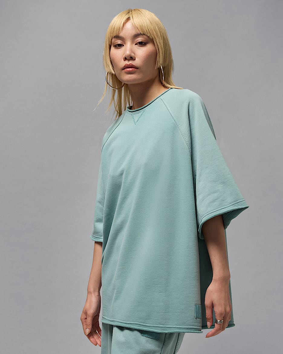 Jordan Flight Fleece Women's Oversized Short-Sleeve French Terry Top - Cannon/Mineral