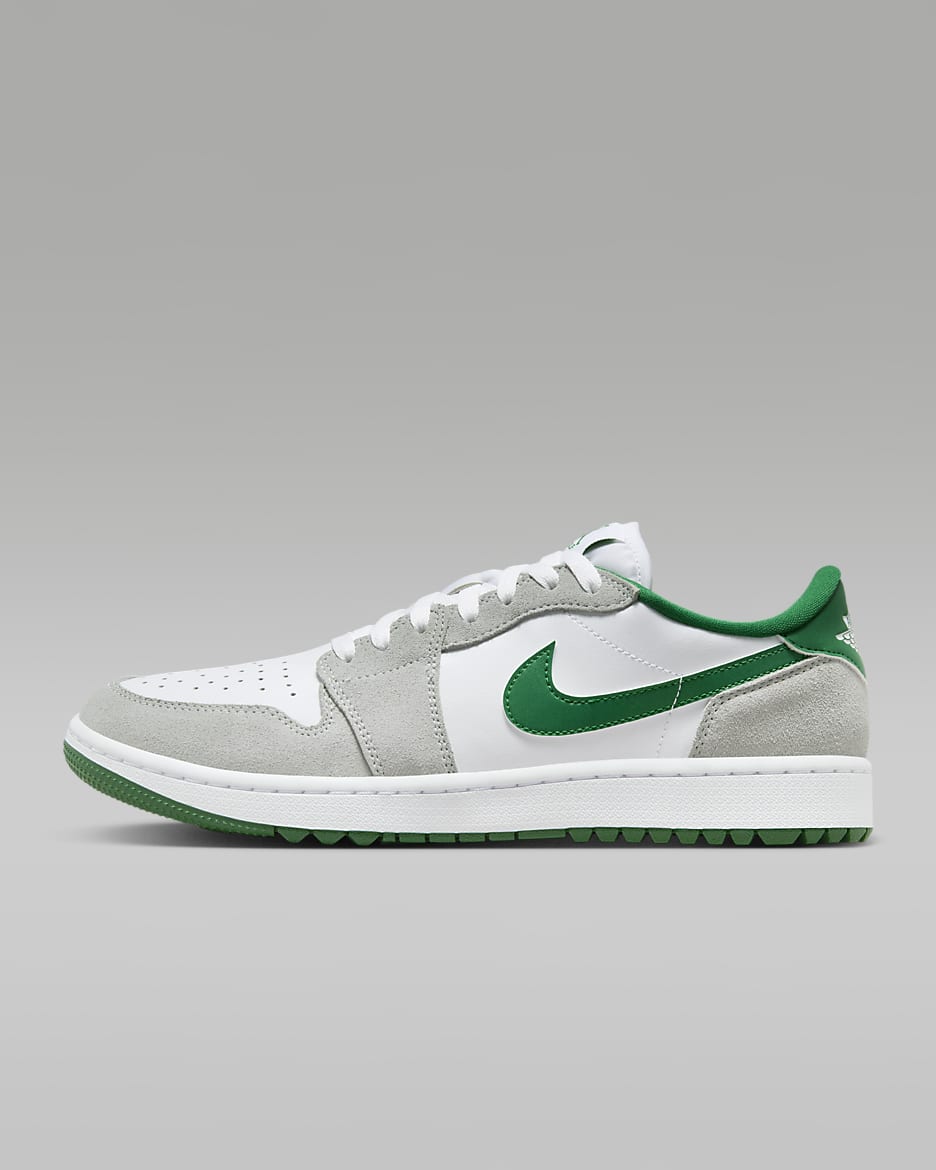 Air Jordan 1 Low G Golf Shoes - White/Light Smoke Grey/Pine Green