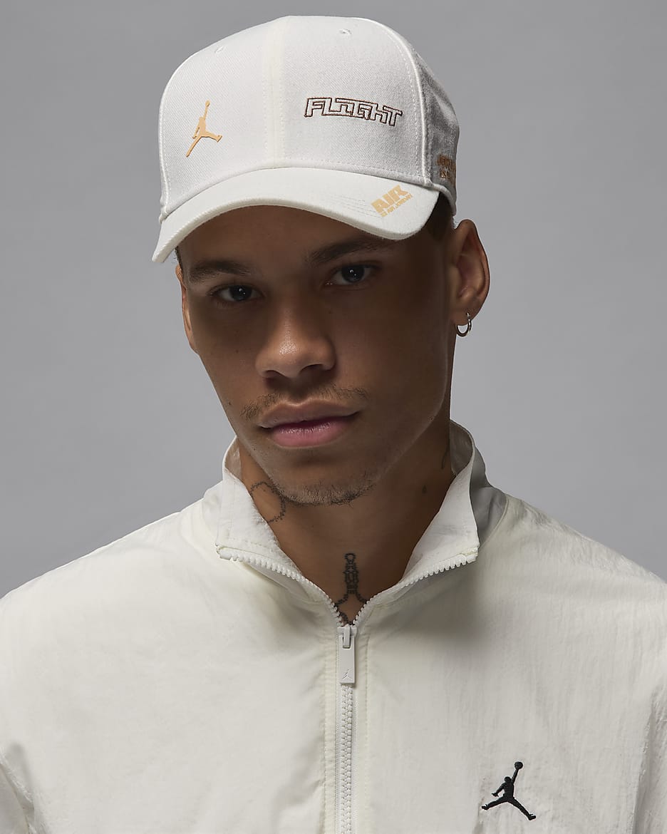 Jordan Rise strukturierte Cap - Sail/Schwarz/Orange Chalk