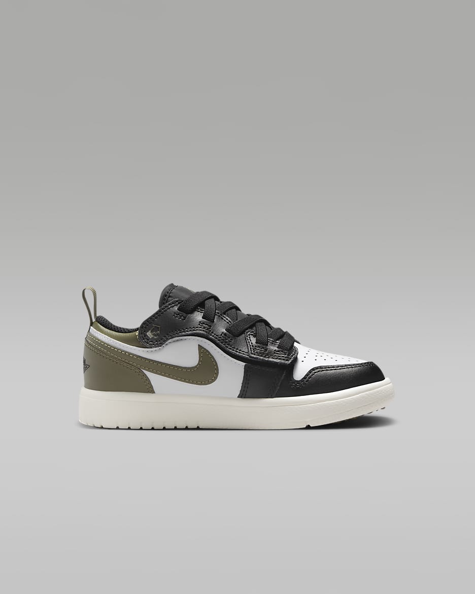 Jordan 1 Low Alt Little Kids' Shoes - Black/Medium Olive/Sail/White