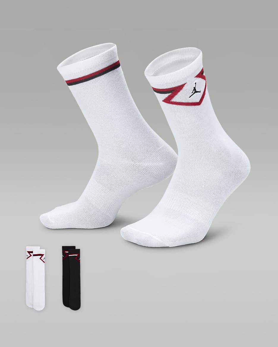 Calcetas Diamond High para niños talla grande Jordan (2 pares) - Negro