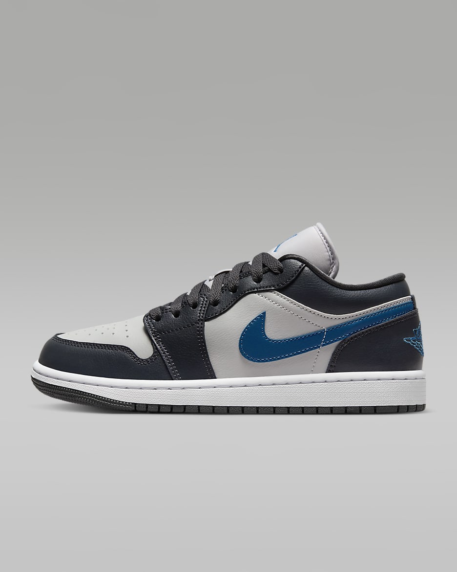 Air Jordan 1 Low Women's Shoes - Anthracite/Neutral Grey/White/Industrial Blue