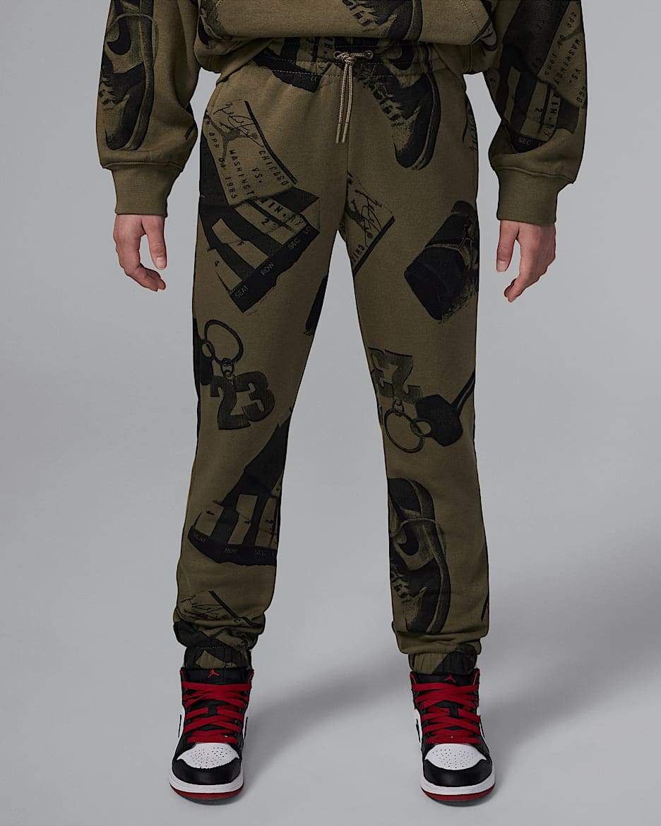 Pants estampados para niño talla grande Jordan Brooklyn Fleece - Oliva medio