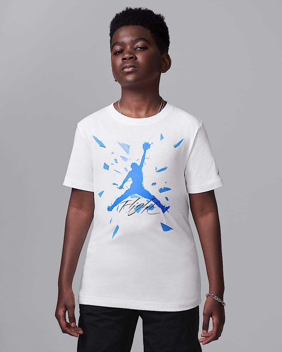 Tričko Jordan Jumpman Shattered Glass pro větší děti - Bílá