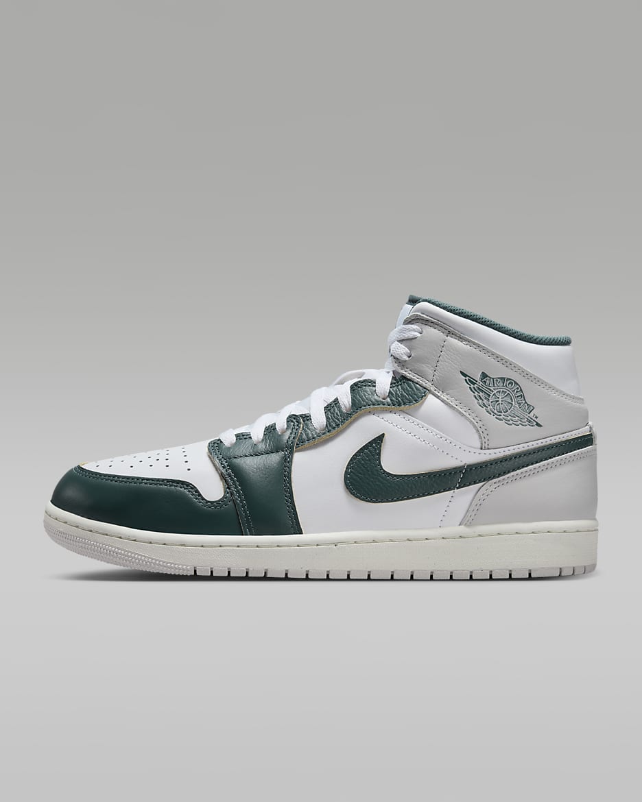 Air Jordan 1 Mid SE Erkek Ayakkabısı - Beyaz/Sail/Neutral Grey/Oxidized Green