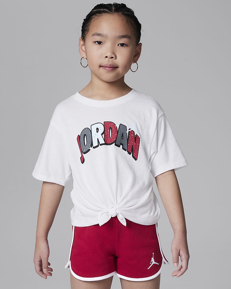 Conjunto de shorts de French Terry para niños talla pequeña Jordan Jumpman Twinkle - Rojo gimnasio