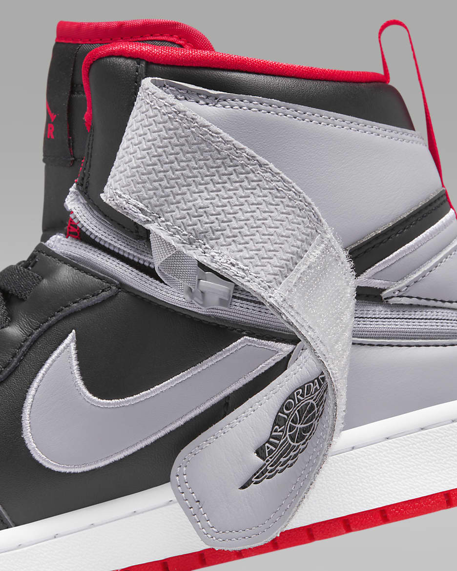 Air Jordan 1 Hi FlyEase Men's Shoes - Black/Cement Grey/White/Fire Red