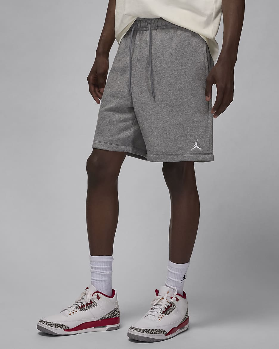 Jordan Brooklyn Fleece Men's Shorts - Carbon Heather/White