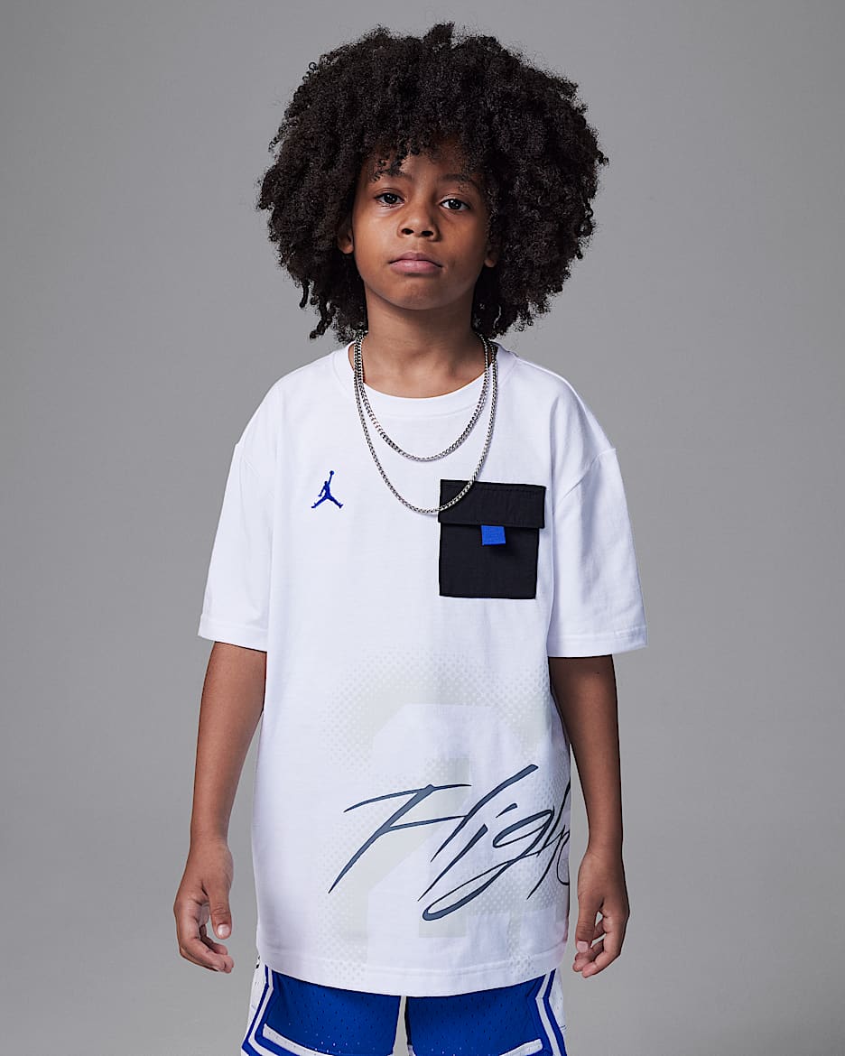 Playera Flight funcional para niños talla grande Jordan - Blanco