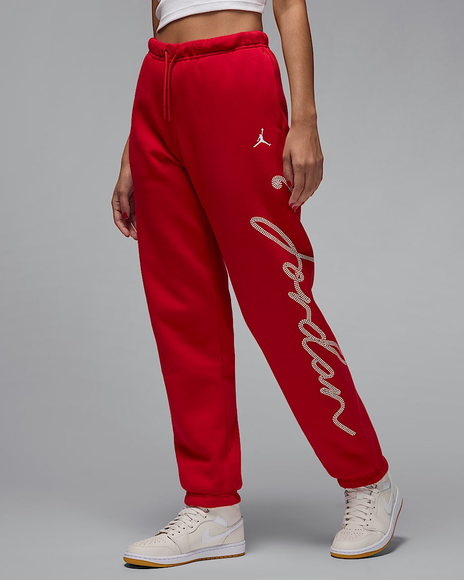 Jordan Brooklyn Fleece Women's Graphic Pants - Gym Red/White